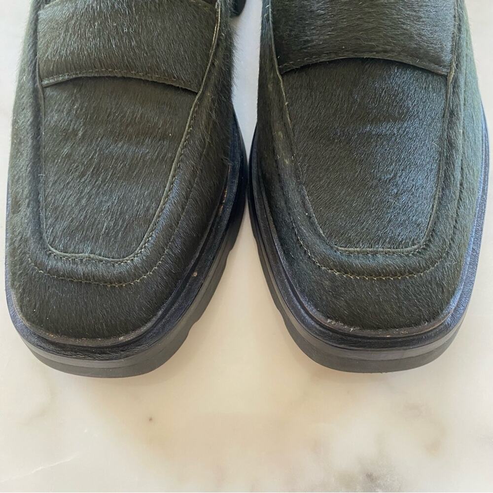 Vince Olive Green Suede Chunky Loafers - Picture 9 of 10
